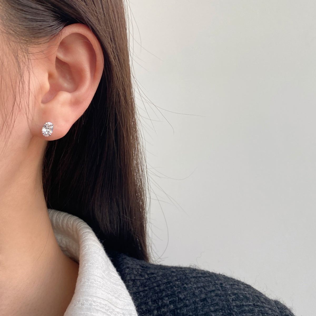 [Okajuri Jewelry]Oval Classic Dignified Elegant Earrings