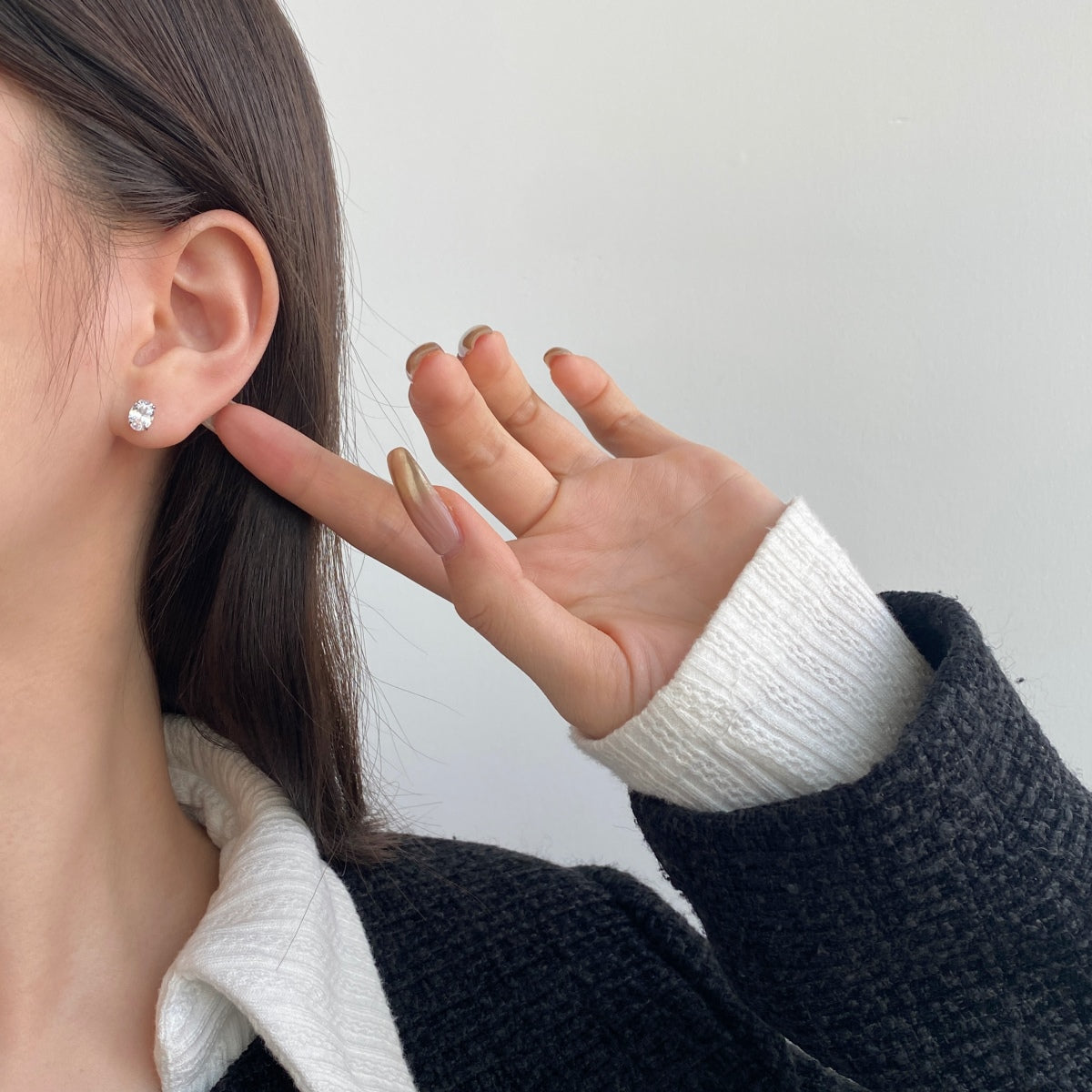 [Okajuri Jewelry]Oval Classic Dignified Elegant Earrings