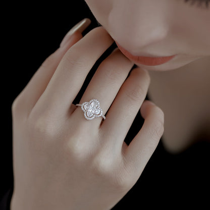 [Okajuri Jewelry]Luxurious Eternity Flower Shape Banquet Ring