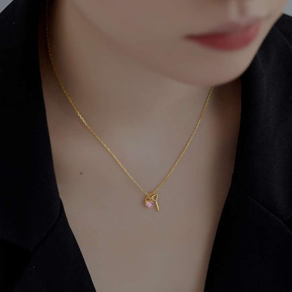 [Okajuri Jewelry]Unique Heart Shape Key Pendent Necklace