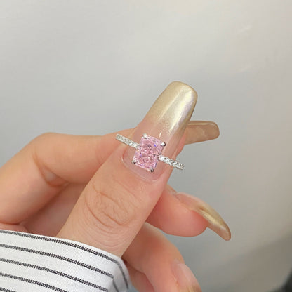 [Okajuri Jewelry]2.0 Carat Dazzling Sparkling Radiant Cut Party Ring