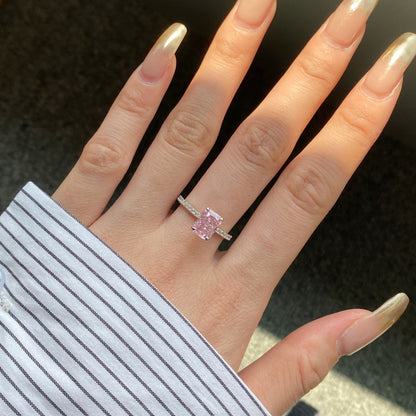 [Okajuri Jewelry]2.0 Carat Dazzling Sparkling Radiant Cut Party Ring