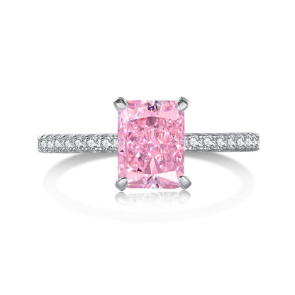 [Okajuri Jewelry]2.0 Carat Dazzling Sparkling Radiant Cut Party Ring