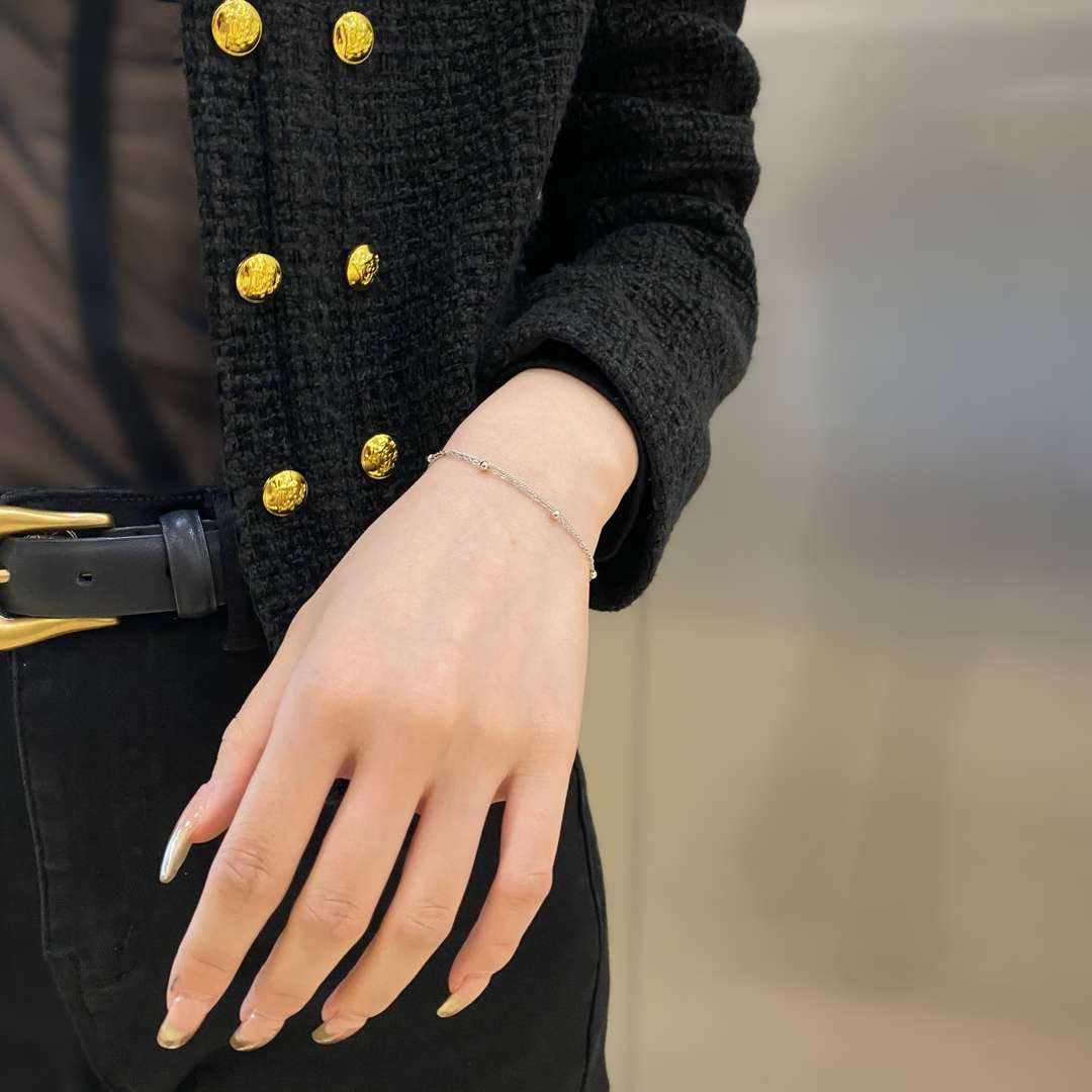 [Okajuri Jewelry]Delicate Bead Double Layer Bracelet