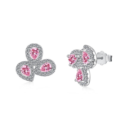 [Okajuri Jewelry]Ornate Flower Shape Pear Cut Lover Earrings