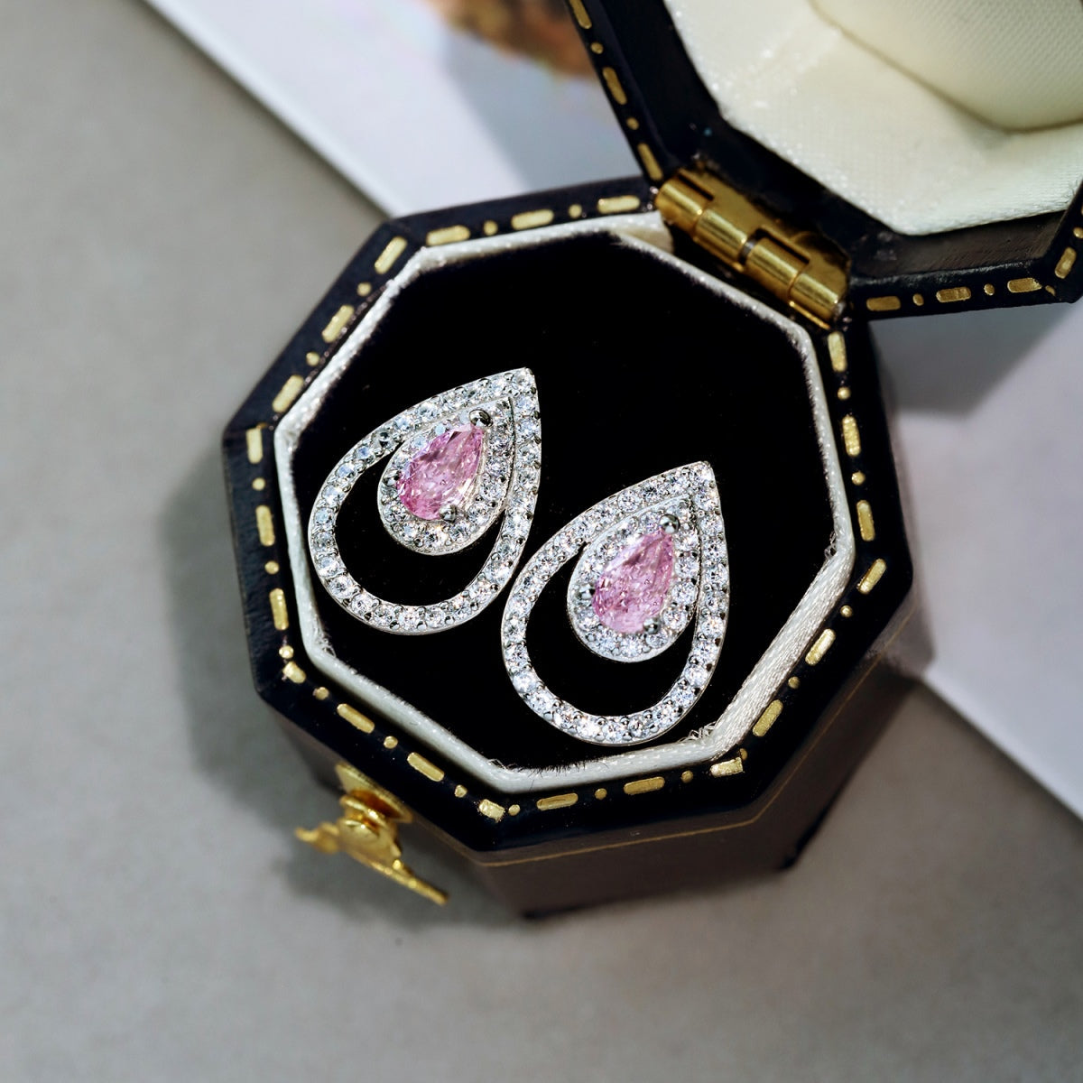 [Okajuri Jewelry]Sparkling Delicate Water Drop Shape Daily Earrings