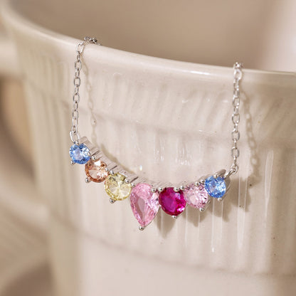 [Okajuri Jewelry]Dainty Colorful Heart Necklace