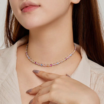 [Okajuri Jewelry]Radiant Colorful Rainbow Necklace