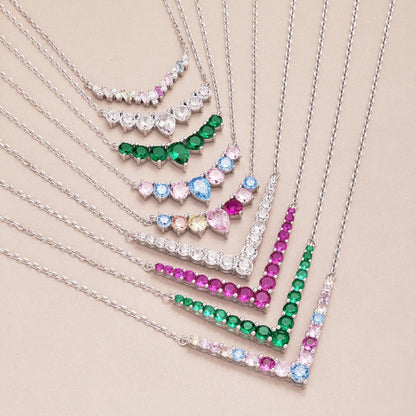 [Okajuri Jewelry]Dainty Colorful Heart Necklace