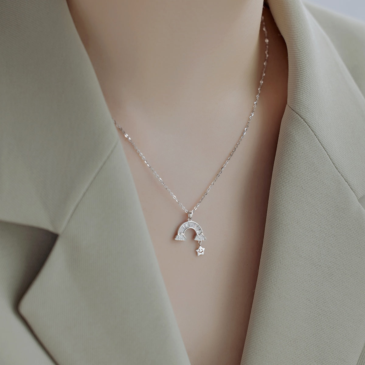 [Okajuri Jewelry]Unique Rainbow Star Necklace