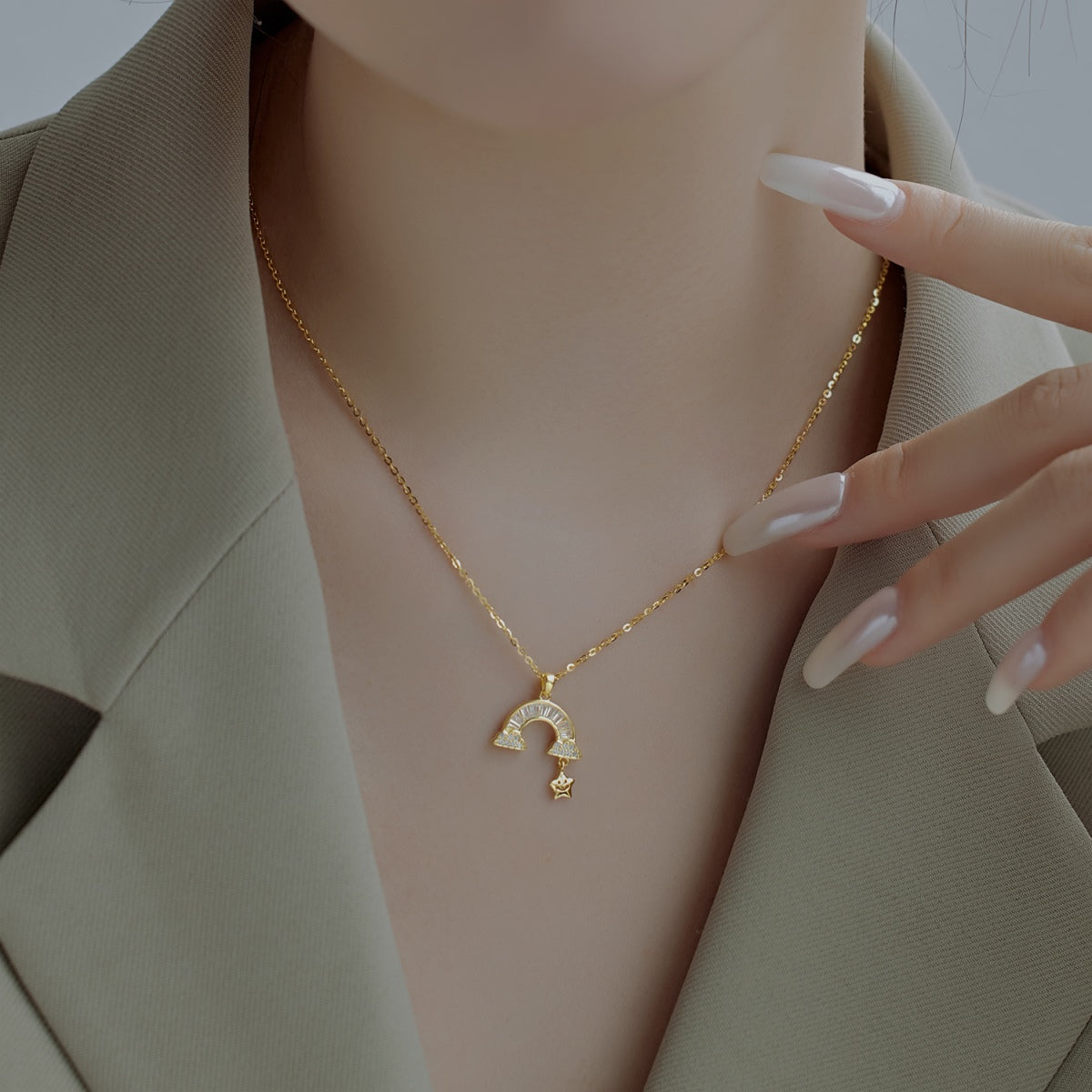 [Okajuri Jewelry]Unique Rainbow Star Necklace