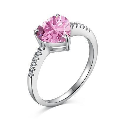 [Okajuri Jewelry]2.0 Carat Dazzling Lustrous Heart Cut Lover Ring