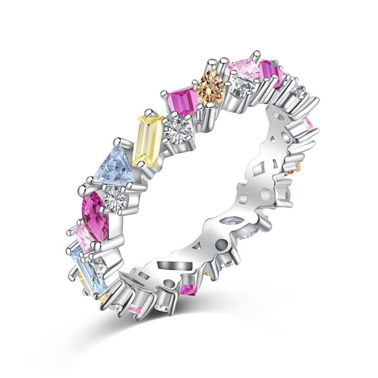 [Okajuri Jewelry]Dazzling Polychromatic Multi cut Daily Ring