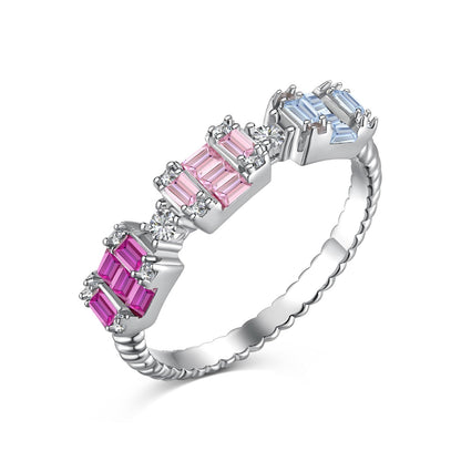 [Okajuri Jewelry]Unique Colorful Emerald Cut Party Ring