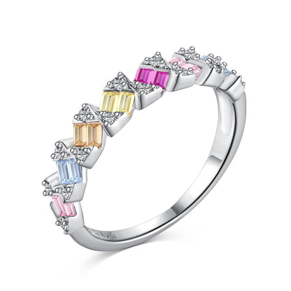 [Okajuri Jewelry]Delicate Vibrant Emerald Cut Daily Ring