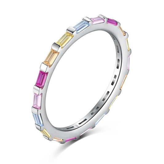 [Okajuri Jewelry]Exquisite Multicolored Emerald Cut Daily Ring