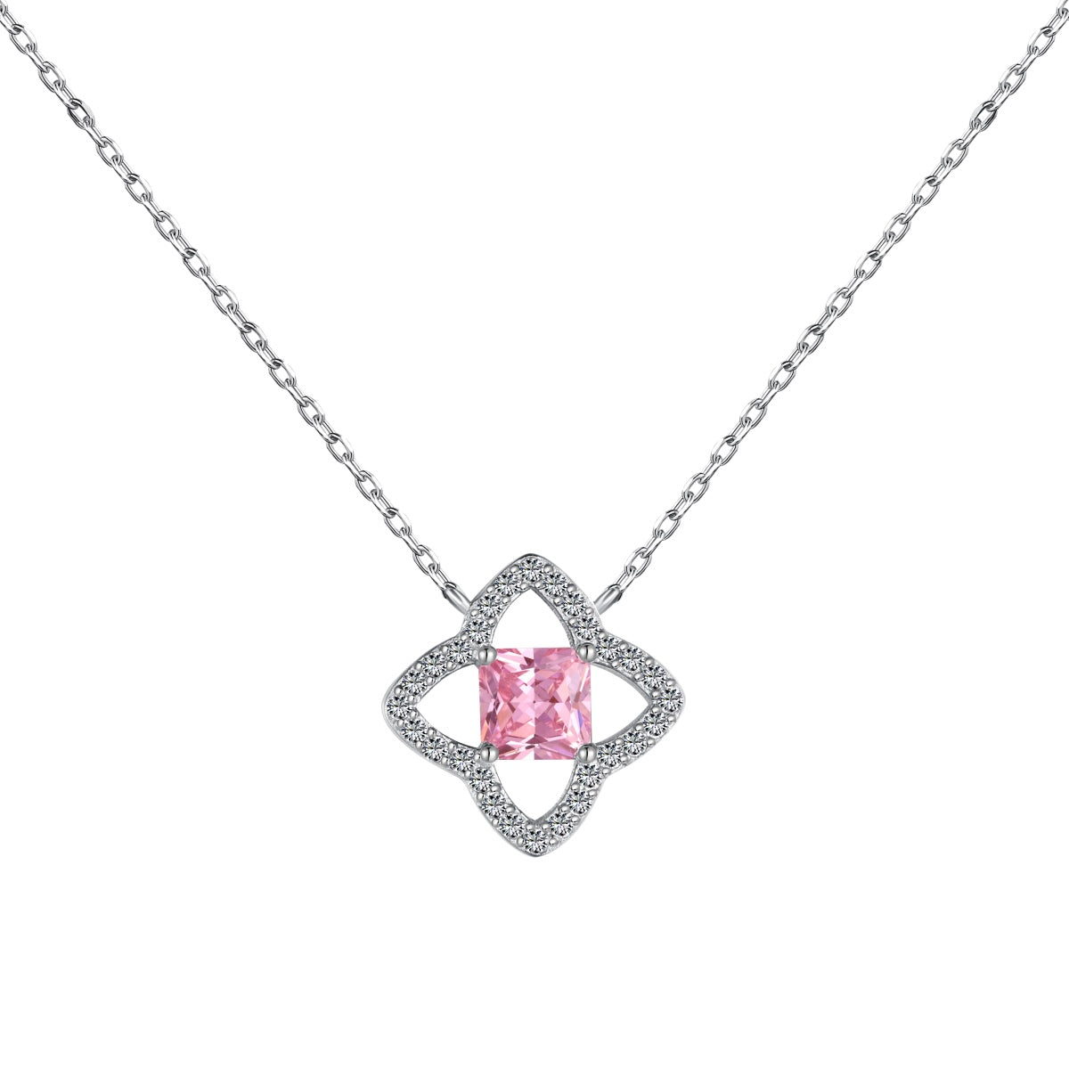 [Okajuri Jewelry]Exquisite Flower Shape Princess Cut Necklace