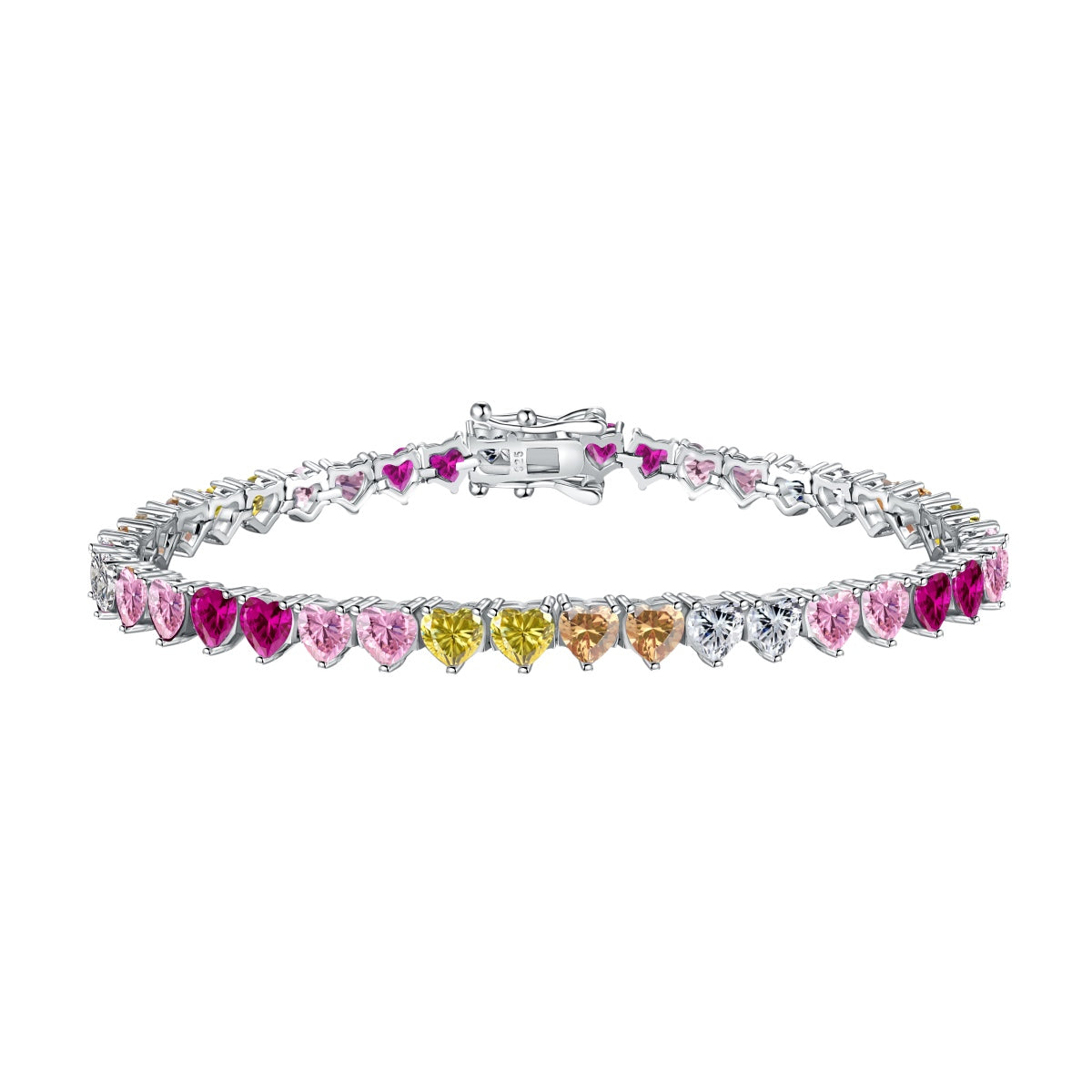 [Okajuri Jewelry]Luxurious Colorful Romantic Heart Shape Lover Bracelet