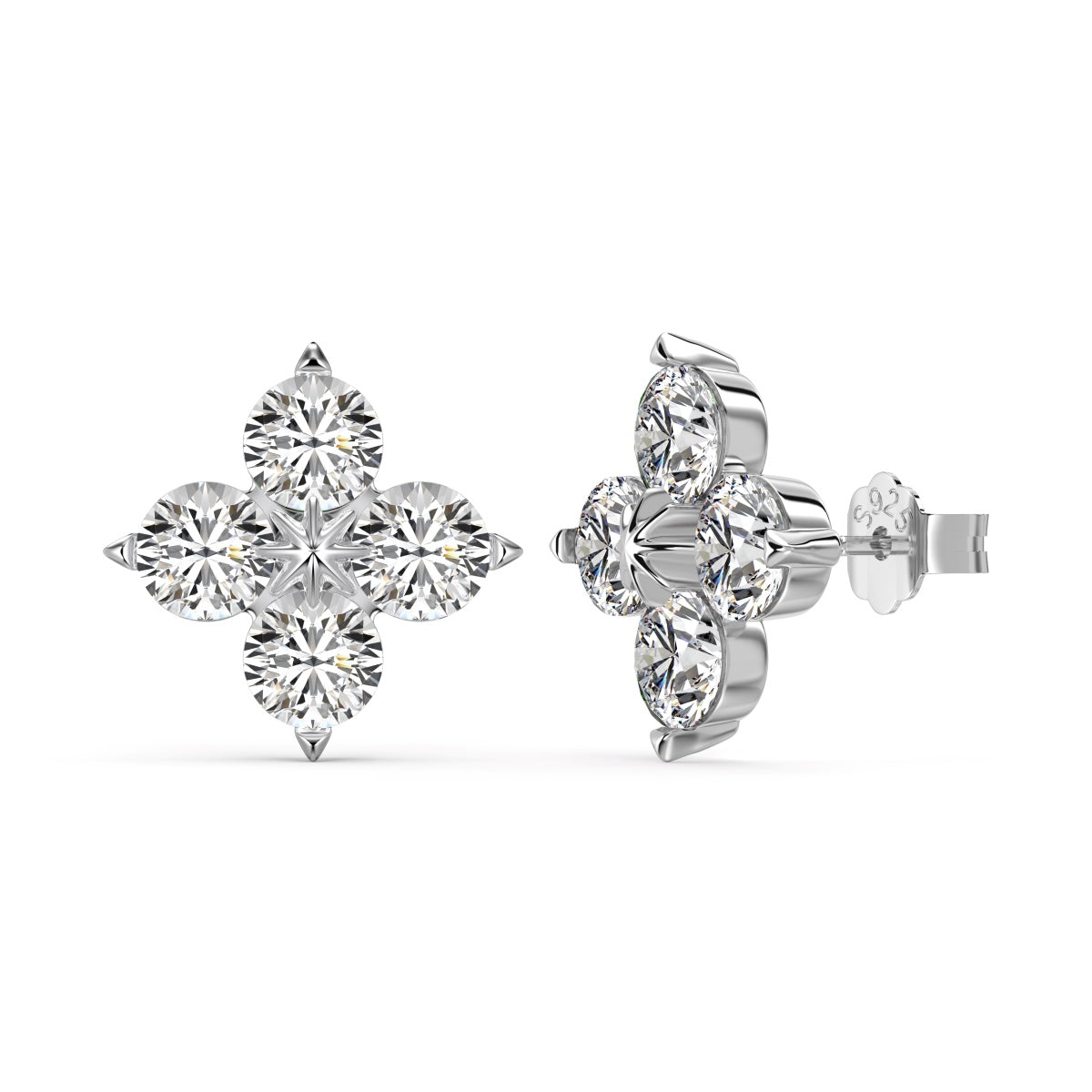 [Okajuri Jewelry]Four-Leaf Clover Eight-Pointed Star Earrings