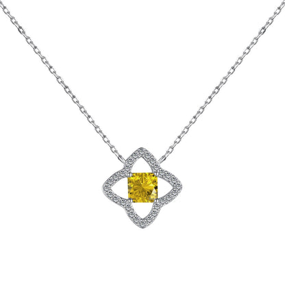 [Okajuri Jewelry]Exquisite Flower Shape Princess Cut Necklace