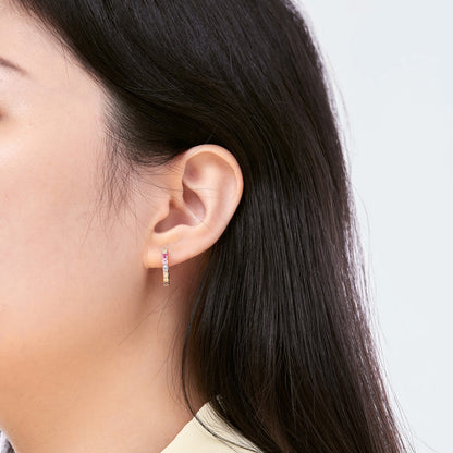 [Okajuri Jewelry]Radiant Colorful Round Cut Earrings
