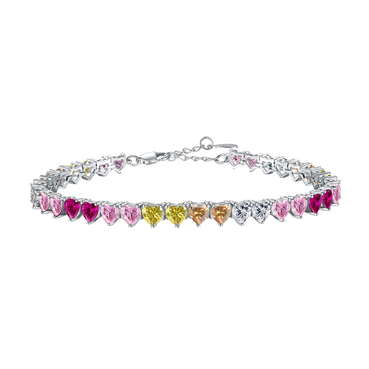 [Okajuri Jewelry]Luxurious Colorful Romantic Heart Shape Lover Bracelet