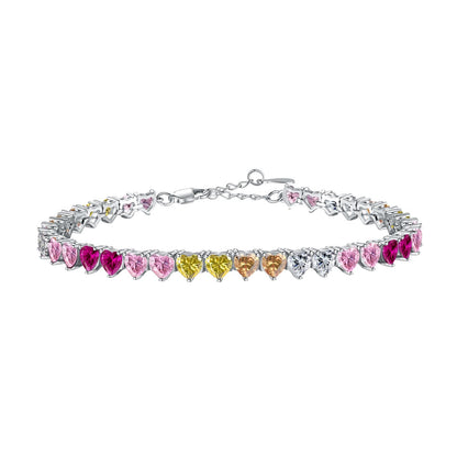 [Okajuri Jewelry]Luxurious Colorful Romantic Heart Shape Lover Bracelet