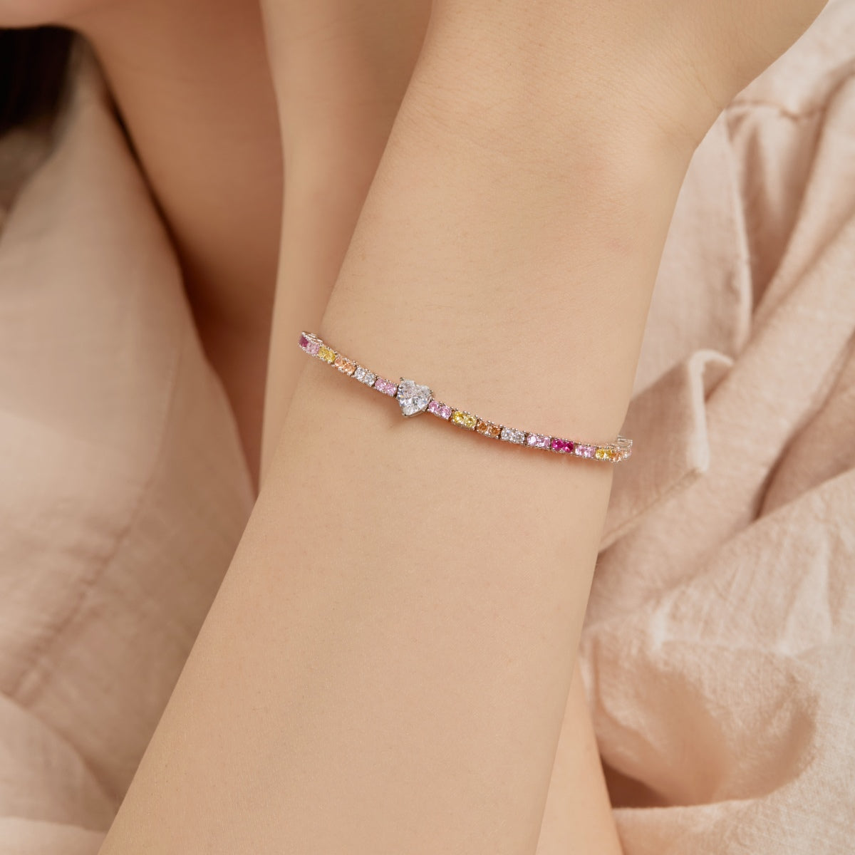 [Okajuri Jewelry]Delicate Romantic Heart Shape Lover Bracelet