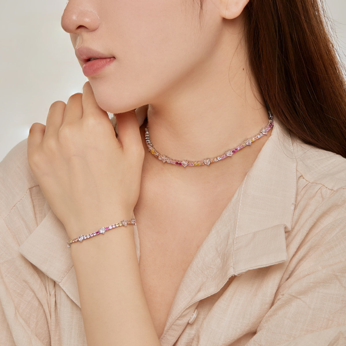[Okajuri Jewelry]Delicate Romantic Heart Shape Lover Bracelet