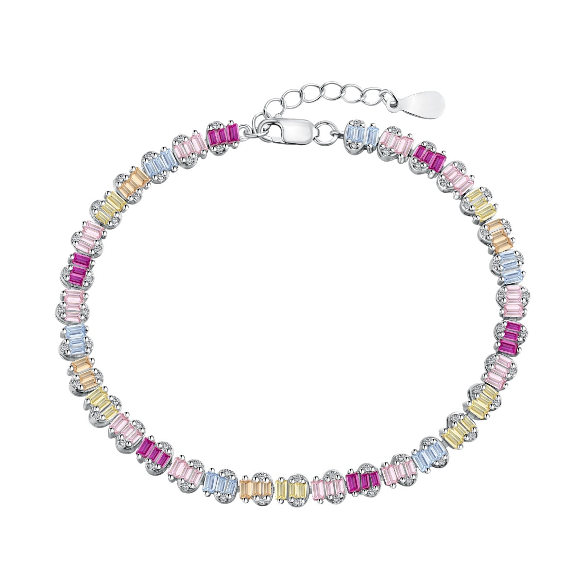 [Okajuri Jewelry]Delicate Colorful Emerald Cut Party Bracelet