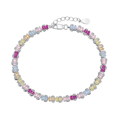 [Okajuri Jewelry]Delicate Colorful Emerald Cut Party Bracelet
