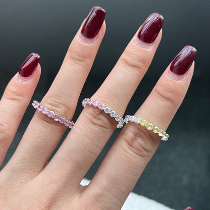 [Okajuri Jewelry]Sparkling Round Cut Tennis Ring