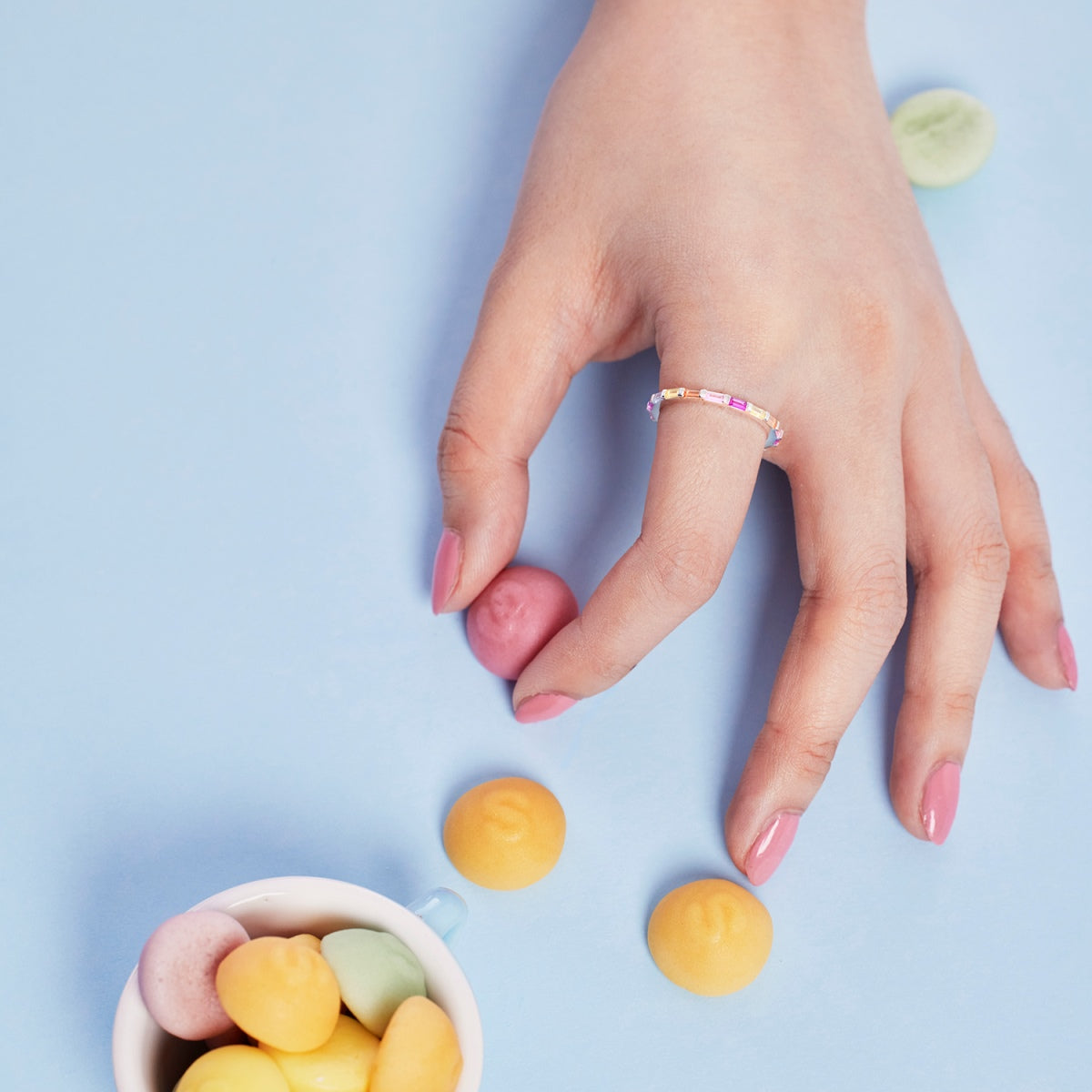 [Okajuri Jewelry]Lively In Shades Elegant Radiant Cut Daily Ring