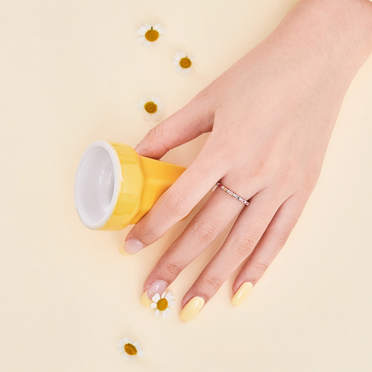 [Okajuri Jewelry]Charming Colorful Round Cut Daily Ring