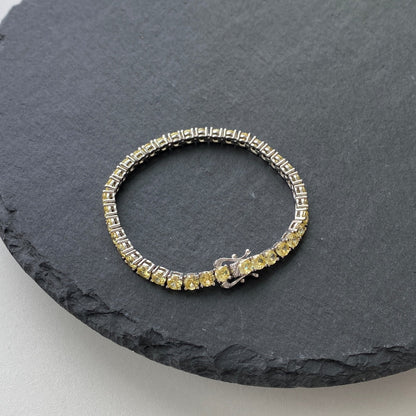 [Okajuri Jewelry]Ornate Dazzling Round Cut Tennis Bracelet