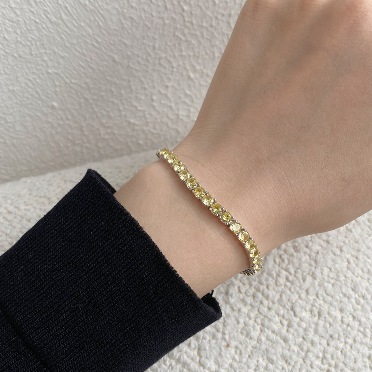 [Okajuri Jewelry]Ornate Dazzling Round Cut Tennis Bracelet