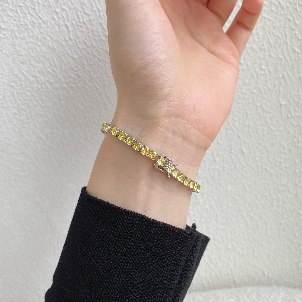 [Okajuri Jewelry]Ornate Dazzling Round Cut Tennis Bracelet
