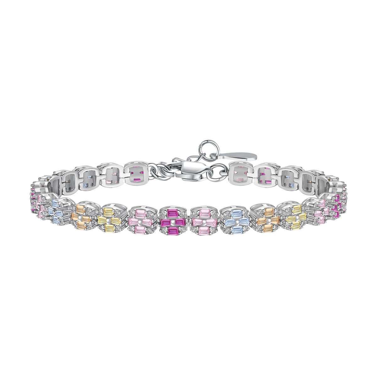 [Okajuri Jewelry]Delicate Colorful Emerald Cut Daily Bracelet