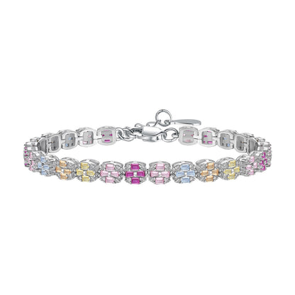 [Okajuri Jewelry]Delicate Colorful Emerald Cut Daily Bracelet