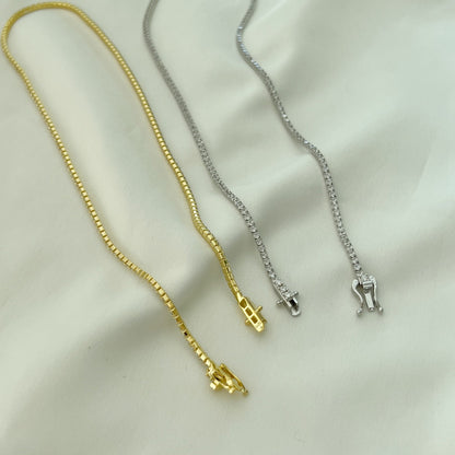 [Okajuri Jewelry]Delicate Round Shape Tennis Necklace