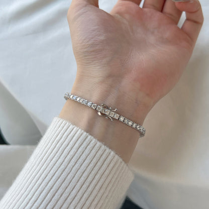 [Okajuri Jewelry]Dainty Charming Round Cut Tennis Bracelet