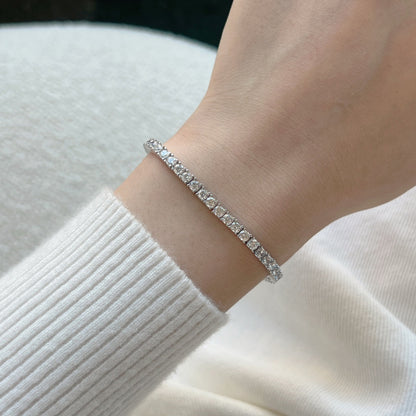 [Okajuri Jewelry]Dainty Charming Round Cut Tennis Bracelet