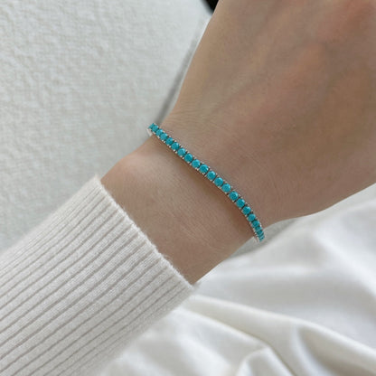 [Okajuri Jewelry]Dainty Charming Round Cut Tennis Bracelet