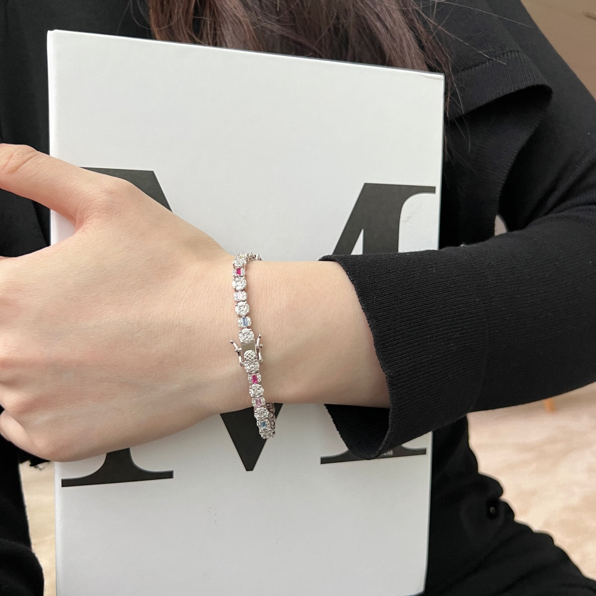 [Okajuri Jewelry]Dazzling Radiant Multi Cut Daily Bracelet