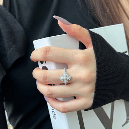 [Okajuri Jewelry]Luxurious Colorful Flower Shape Banquet Ring