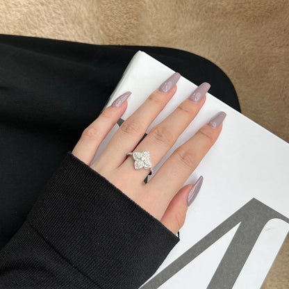 [Okajuri Jewelry]Luxurious Colorful Flower Shape Banquet Ring