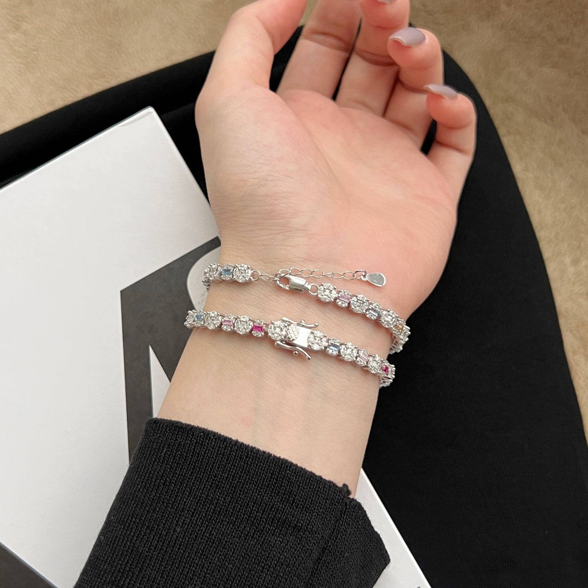 [Okajuri Jewelry]Dazzling Radiant Multi Cut Daily Bracelet