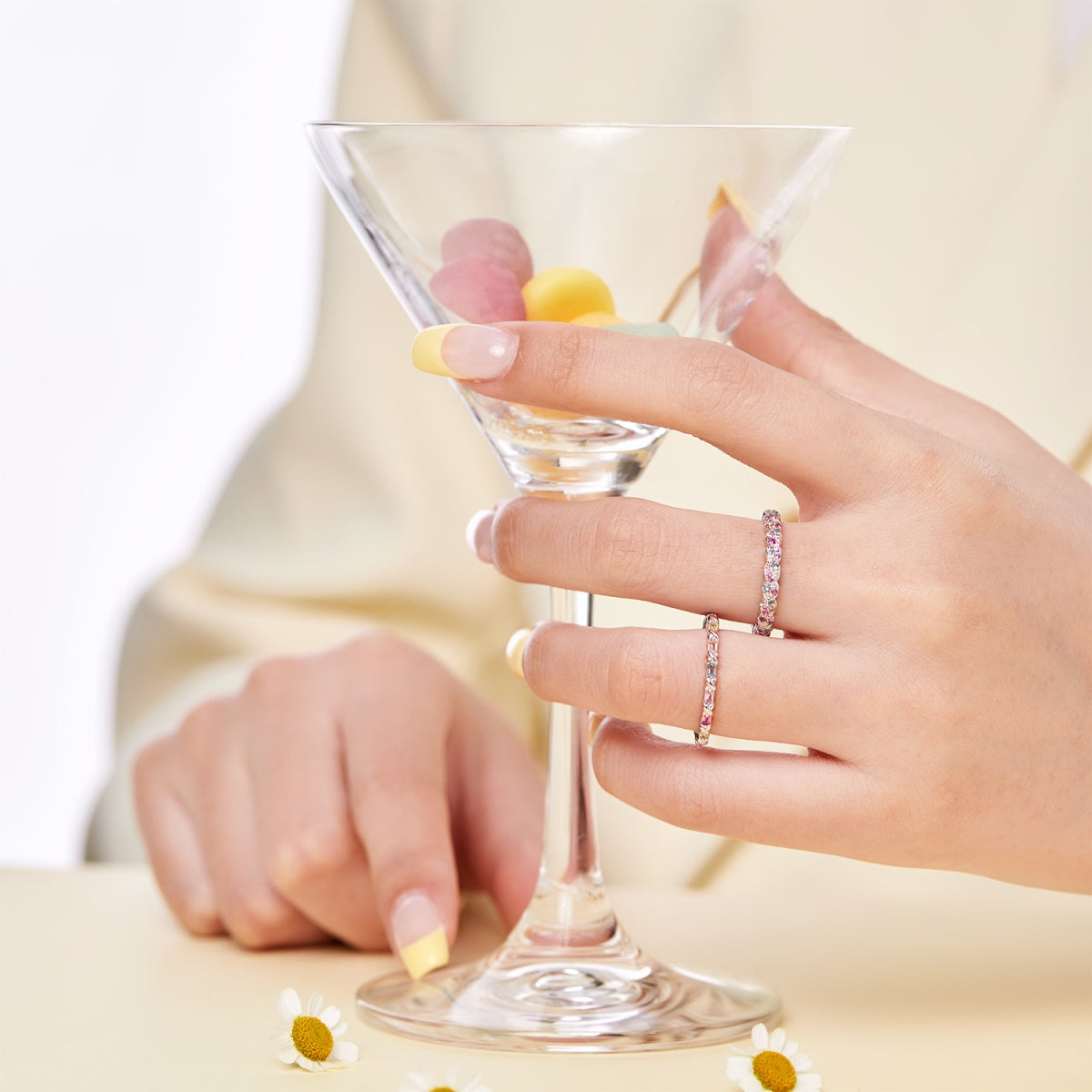 [Okajuri Jewelry]Dainty Ebullient Round Cut Daily Ring