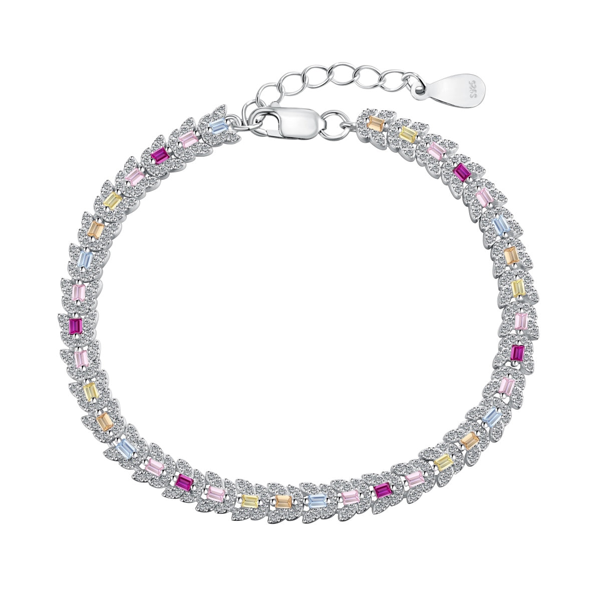 [Okajuri Jewelry]Delicate Colorful Multi Cut Daily Bracelet