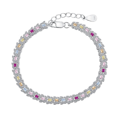 [Okajuri Jewelry]Delicate Colorful Multi Cut Daily Bracelet